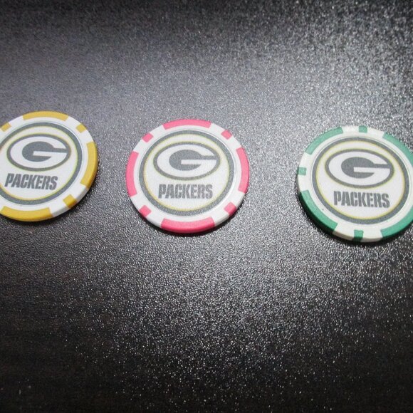 Green Bay Packers | Games | Green Bay Packer Poker Chips Lot Of 3 ...